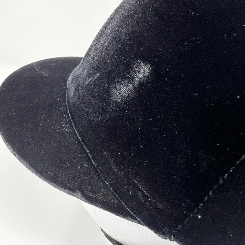 Vintage IRH Olympian Riding Helmet Size 7 Black Velvet Prop Missing Pad